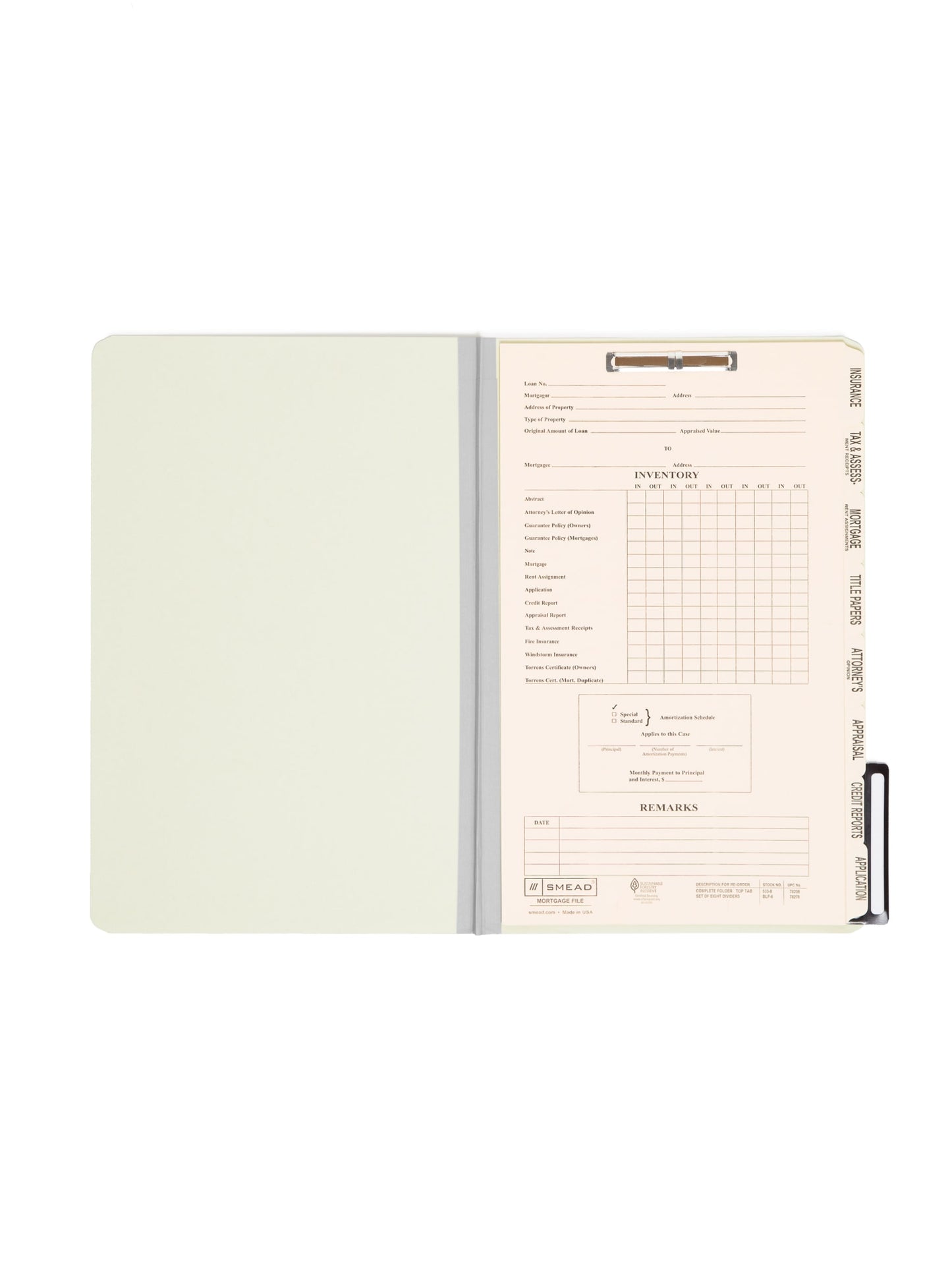 Pressboard Mortgage File Folders, Gray/Green Color, Legal Size, Set of 0, 30086486782082