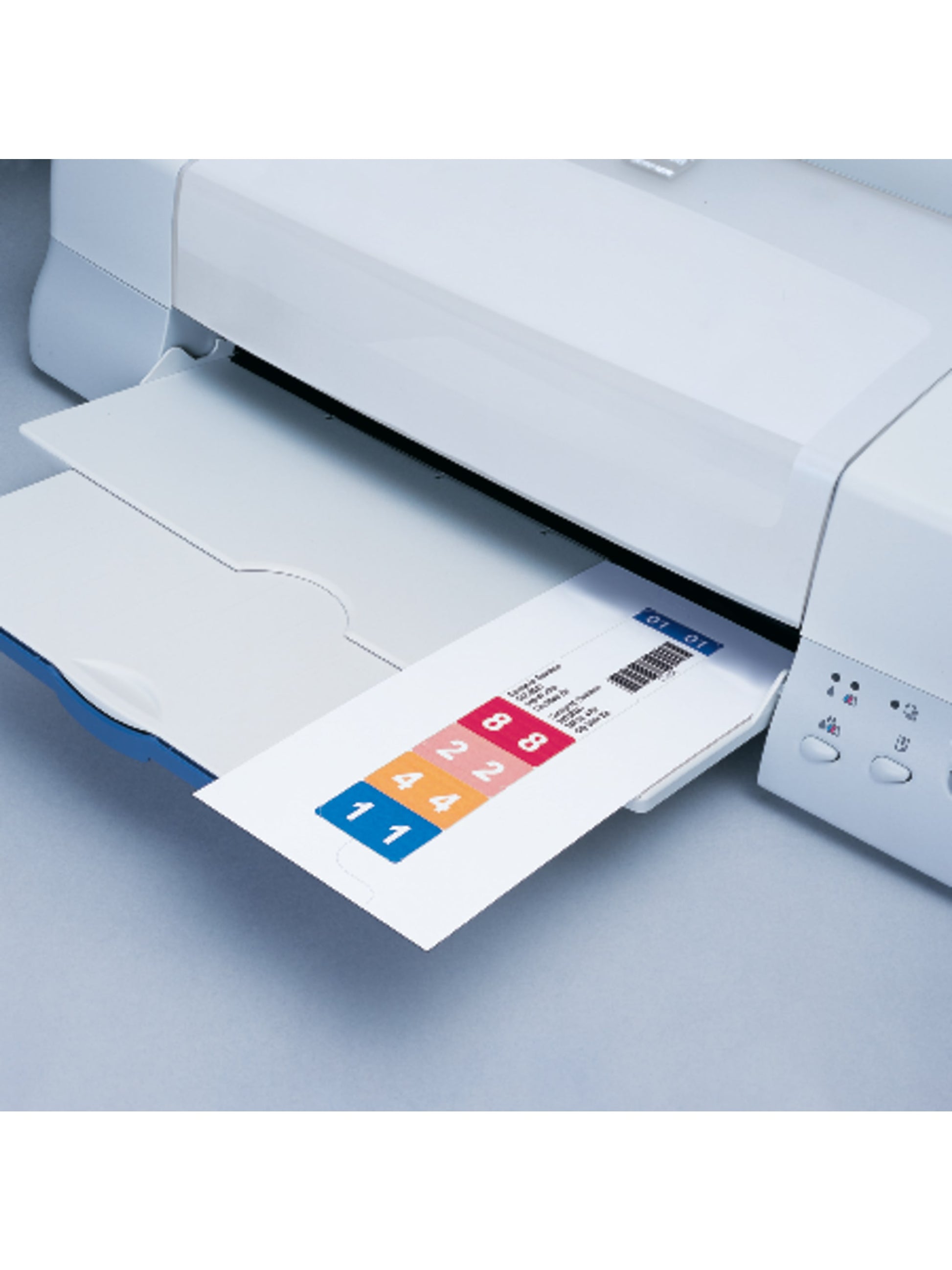 ColorBar®  Inkjet Labels, White Color, 1-1/2”H X 8”W Size, Set of 1, 086486027816