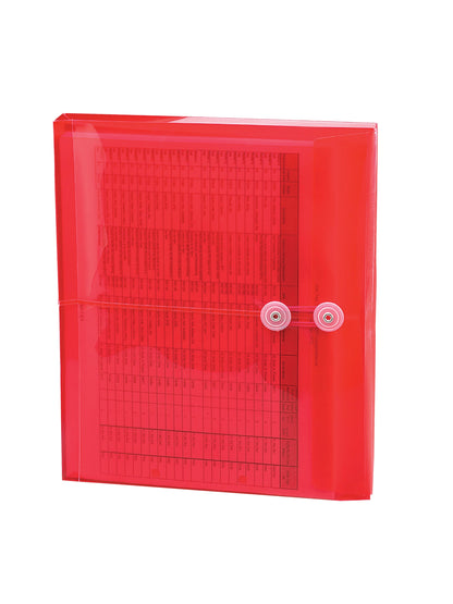Side Load Poly Envelopes with String Tie Closure, 1-1/4 Inch Expansion, Red Color, Letter Size, Set of 1, 086486895279