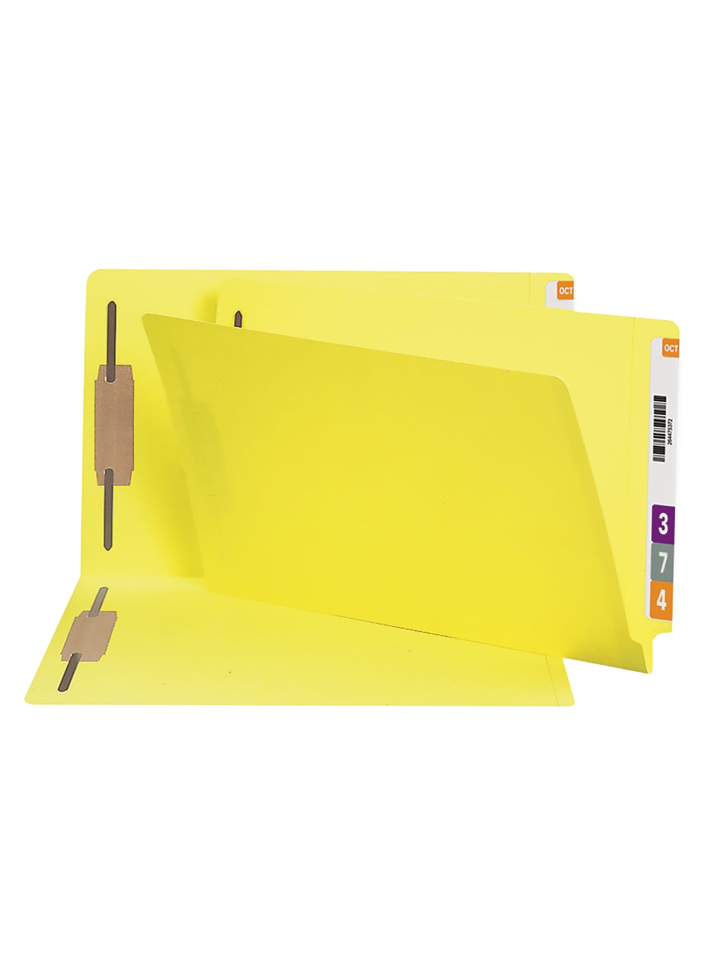 Shelf-Master® Reinforced End Tab Fastener File Folders, Straight-Cut Tab, Yellow Color, Legal Size, Set of 50, 086486289405