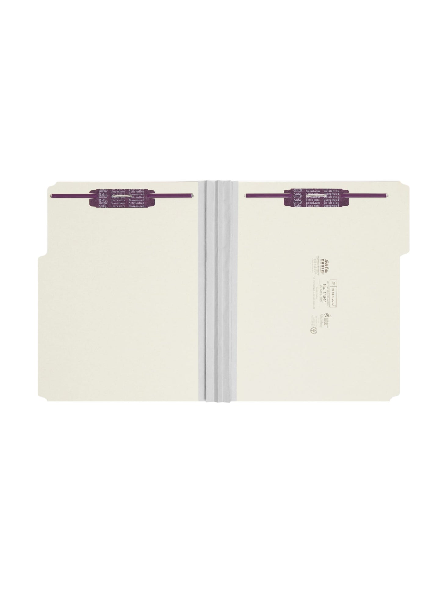 SafeSHIELD® Pressboard Fastener File Folders, 3 inch Expansion, 1/3-Cut Tab, Gray/Green Color, Letter Size, Set of 25, 086486149440