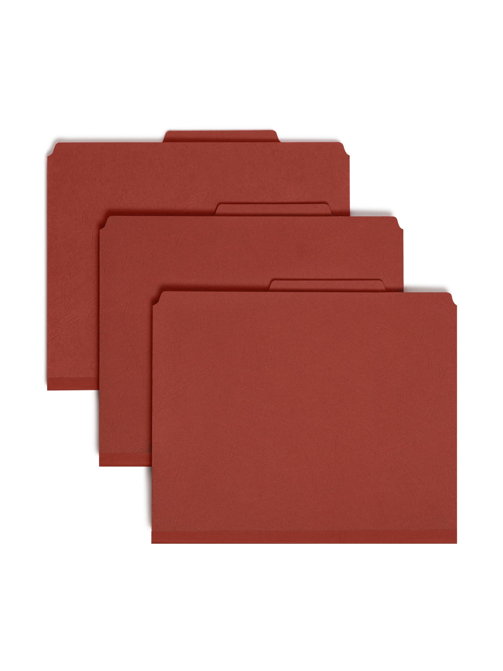 SafeSHIELD® Premium Pressboard Classification File Folders, 2 Dividers, 2 inch Expansion, 2/5-Cut Tab, Red Color, Letter Size, Set of 0, 30086486142053