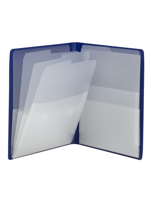 Organized Up® Poly Stackit® Organizers, 8 Pockets, Dark Blue Color, Letter Size, Set of 1, 086486877237