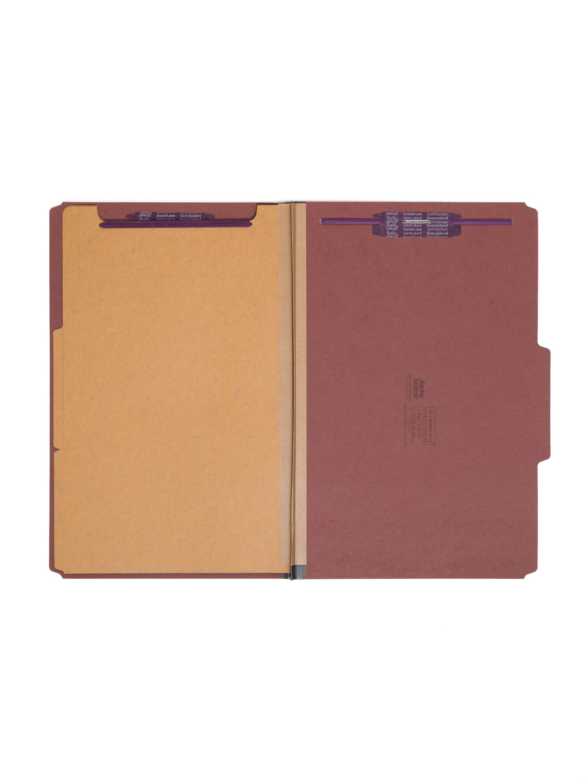 SafeSHIELD® Pressboard Classification File Folders, 2 Dividers, 2 inch Expansion, 2/5-Cut Tab, Red Color, Legal Size, Set of 0, 30086486190757