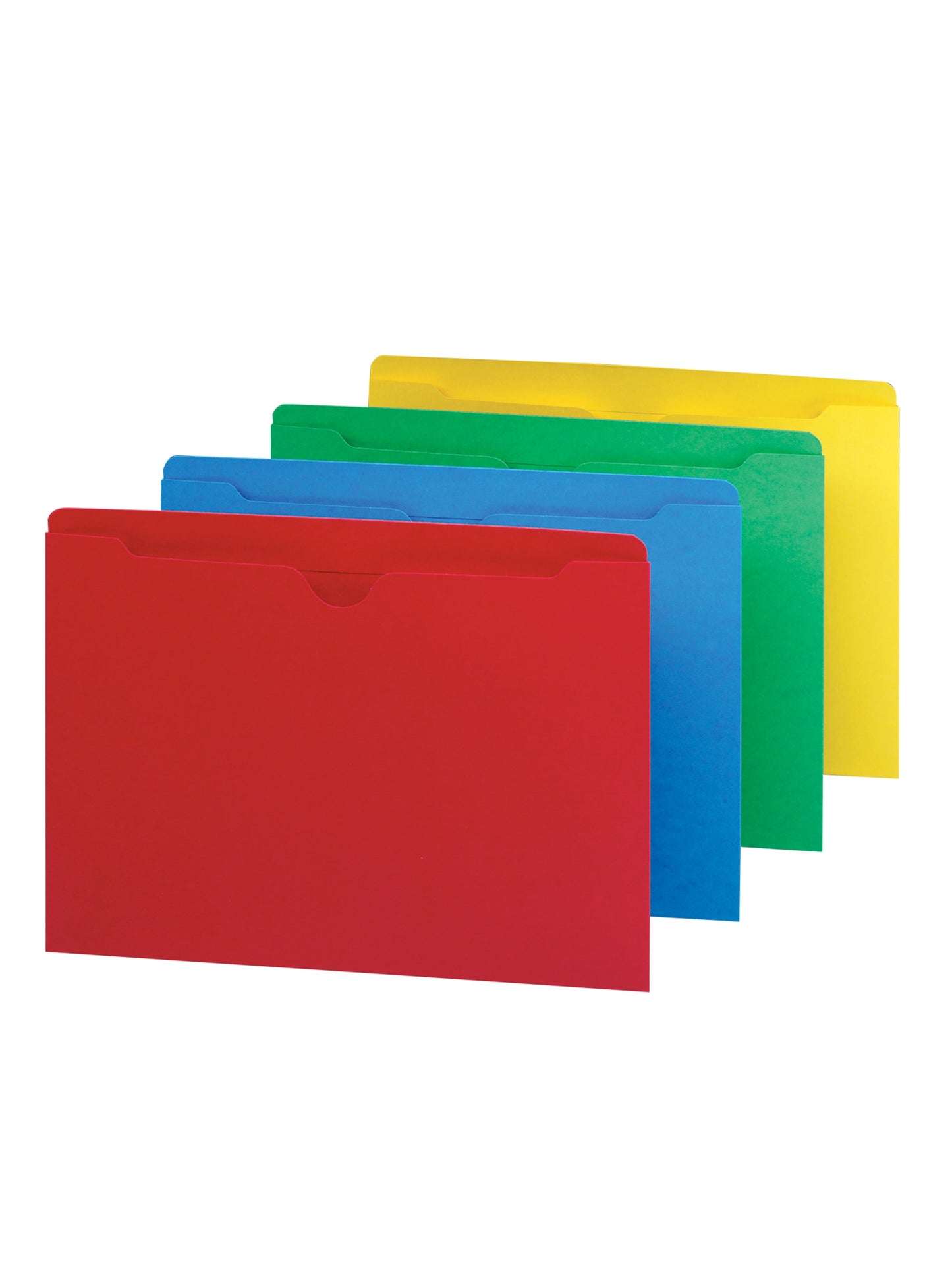 Colored File Jackets, Reinforced Straight-Cut Tab, No Expansion, Assorted Primaries Color, Letter Size, Set of 0, 30086486756137