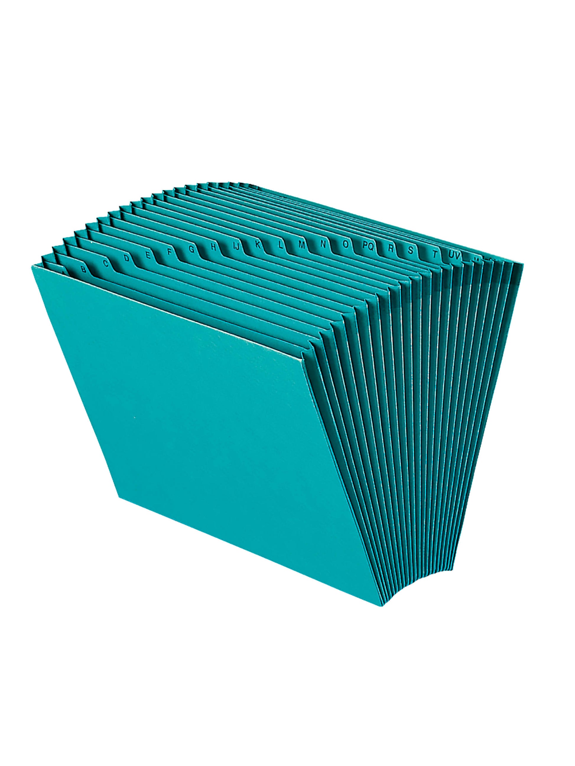 Colored Expanding Files, 21 Pockets, Alphabetic A-Z, Teal Color, Letter Size, Set of 1, 086486707176