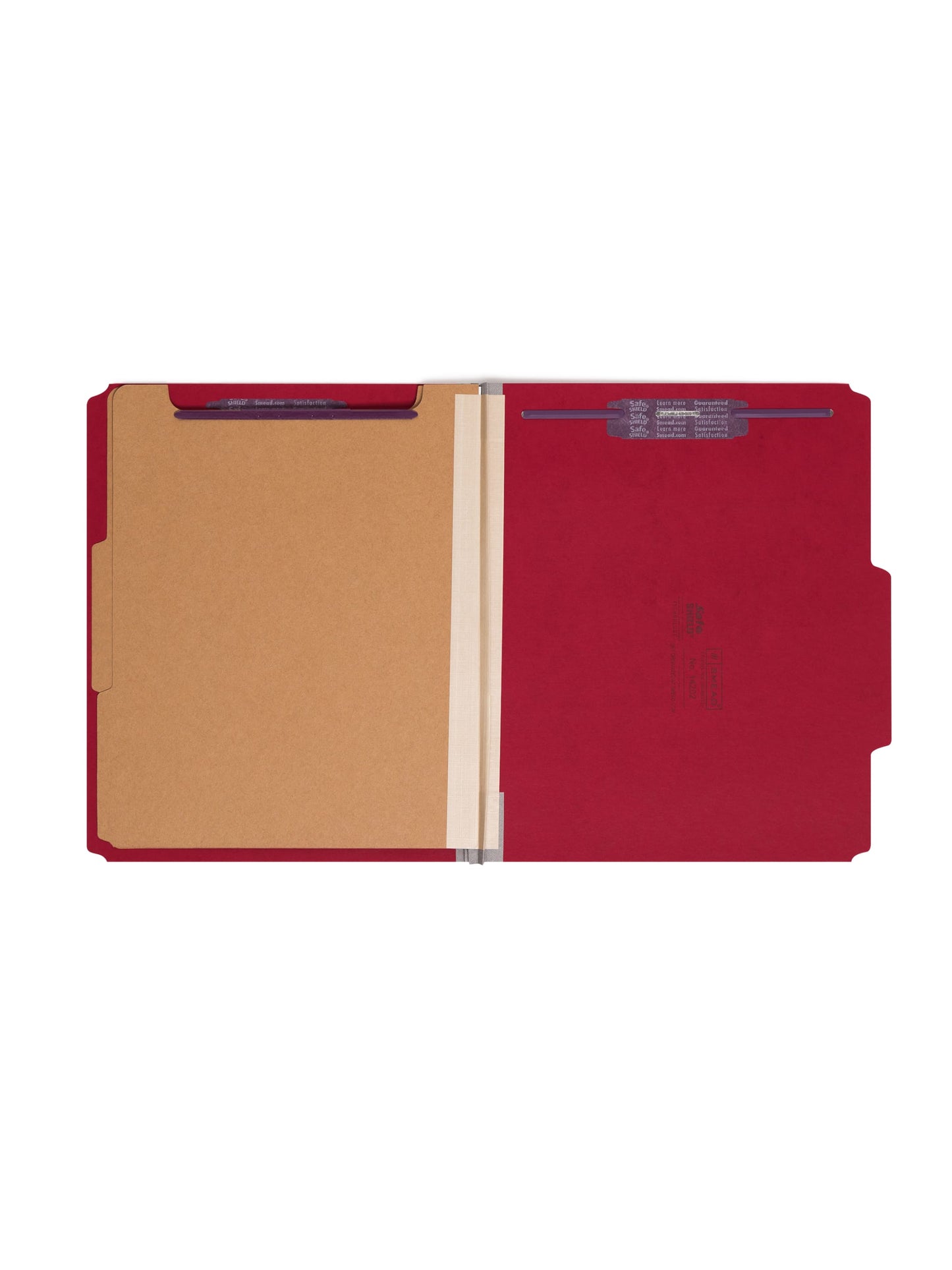 SafeSHIELD® Premium Pressboard Classification File Folders, 2 Dividers, 2 inch Expansion, 2/5-Cut Tab, Bright Red Color, Letter Size, Set of 0, 30086486142022