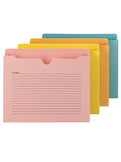 Notes File Jackets, 2 Inch Expansion, Reinforced Straight-Cut Tab, Assorted Colors Color, Letter Size, Set of 1, 086486756945