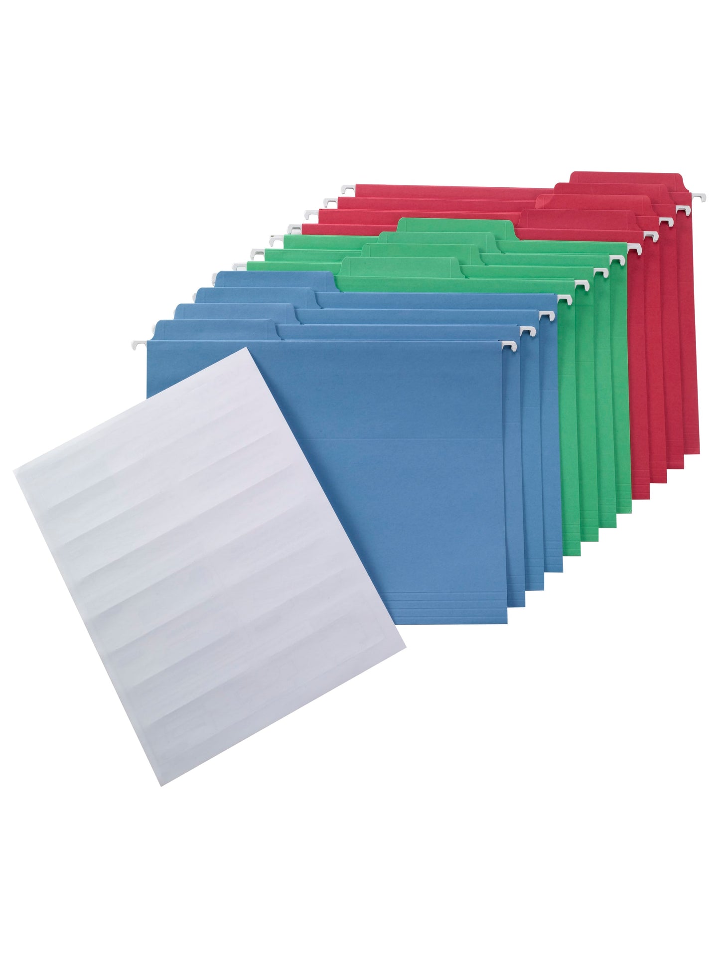 FasTab® Hanging Folder Kit, 1/3 Cut Tab, Assorted Primaries Color, Letter Size, 086486920063