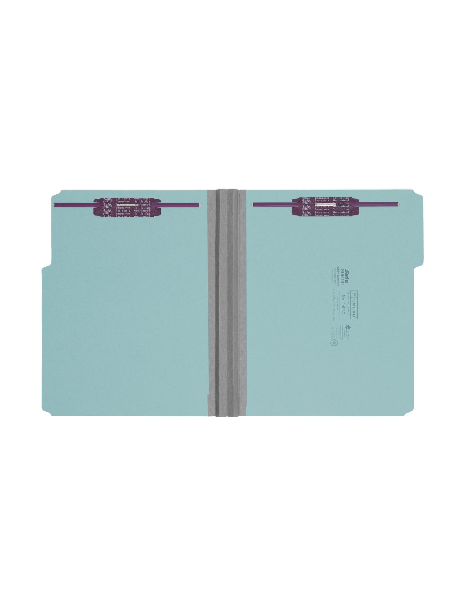 SafeSHIELD® Pressboard Fastener File Folders, 2 inch Expansion, 1/3-Cut Tab, Blue Color, Letter Size, Set of 25, 086486149372