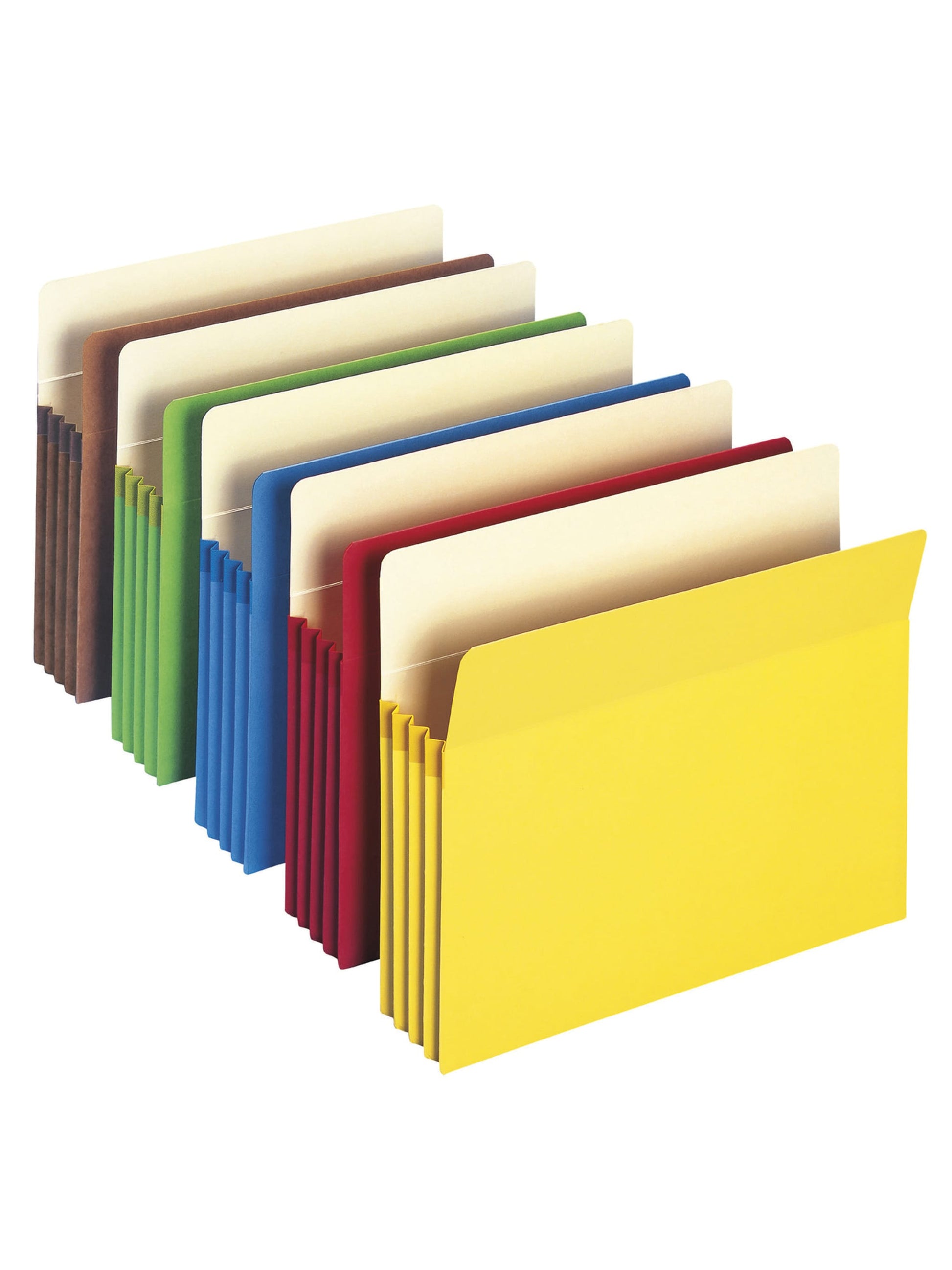File Pockets, 3-1/2 inch Expansion, Straight-Cut Tab, Assorted Brights Color, Letter Size, Set of 0, 30086486738904