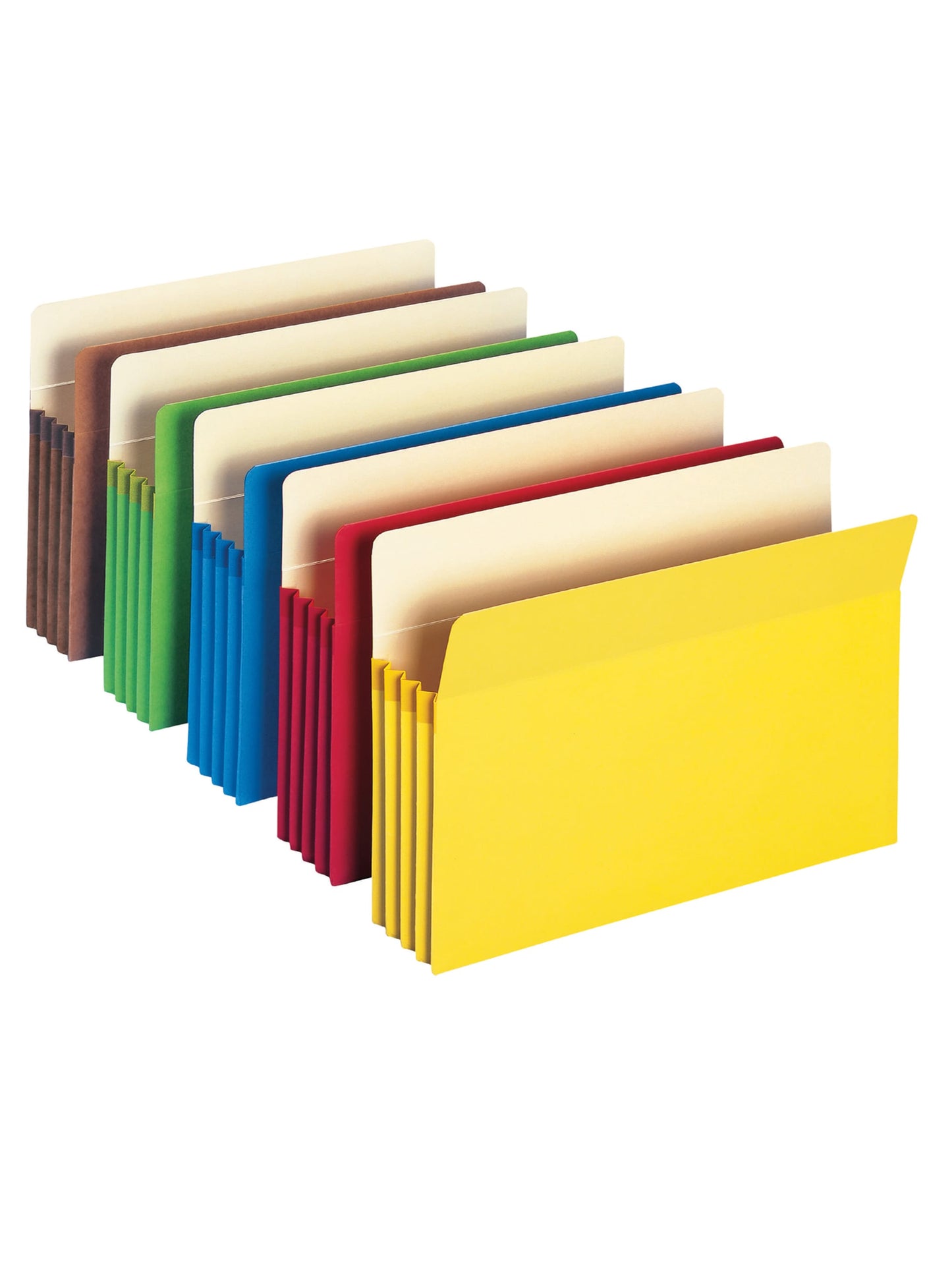 File Pockets, 3-1/2 inch Expansion, Straight-Cut Tab, Assorted Brights Color, Legal Size, Set of 1, 086486748926