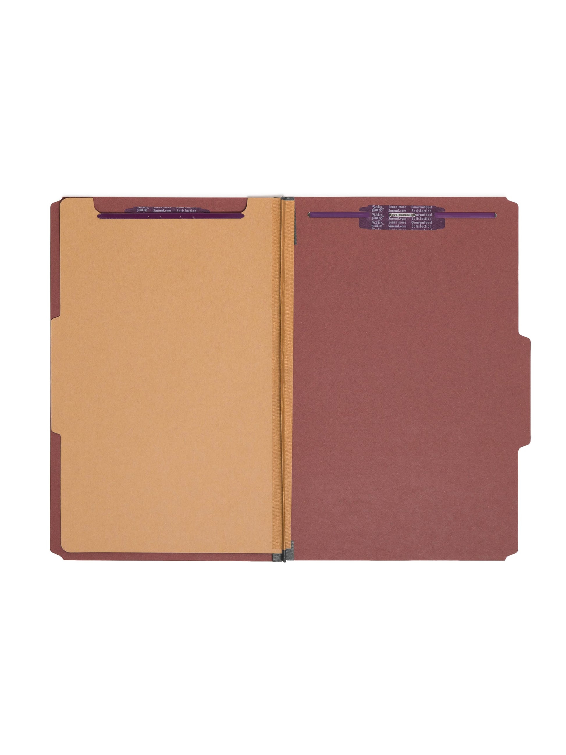 SafeSHIELD® Pressboard Classification File Folders, 1 Divider, 2 inch Expansion, Red Color, Legal Size, Set of 0, 30086486187757