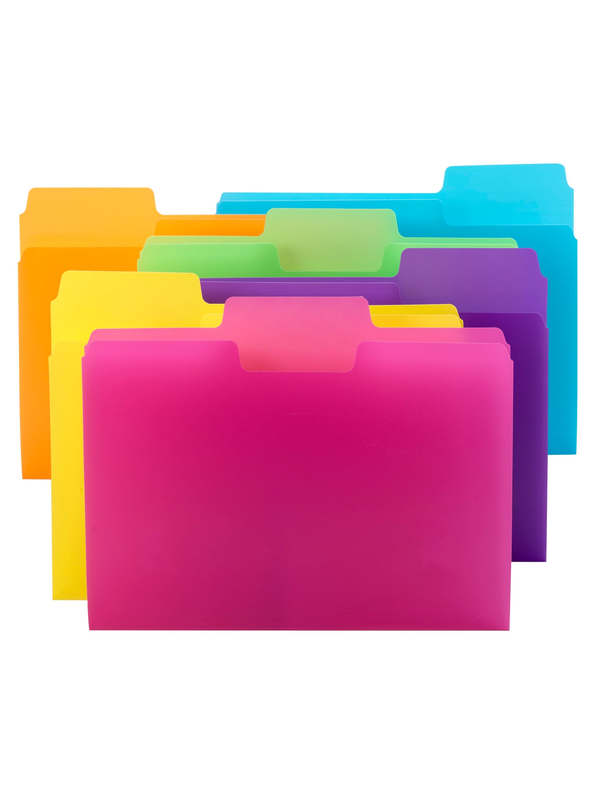 SuperTab® Poly File Folders, Assorted Colors Color, Letter Size, Set of 18, 086486105156