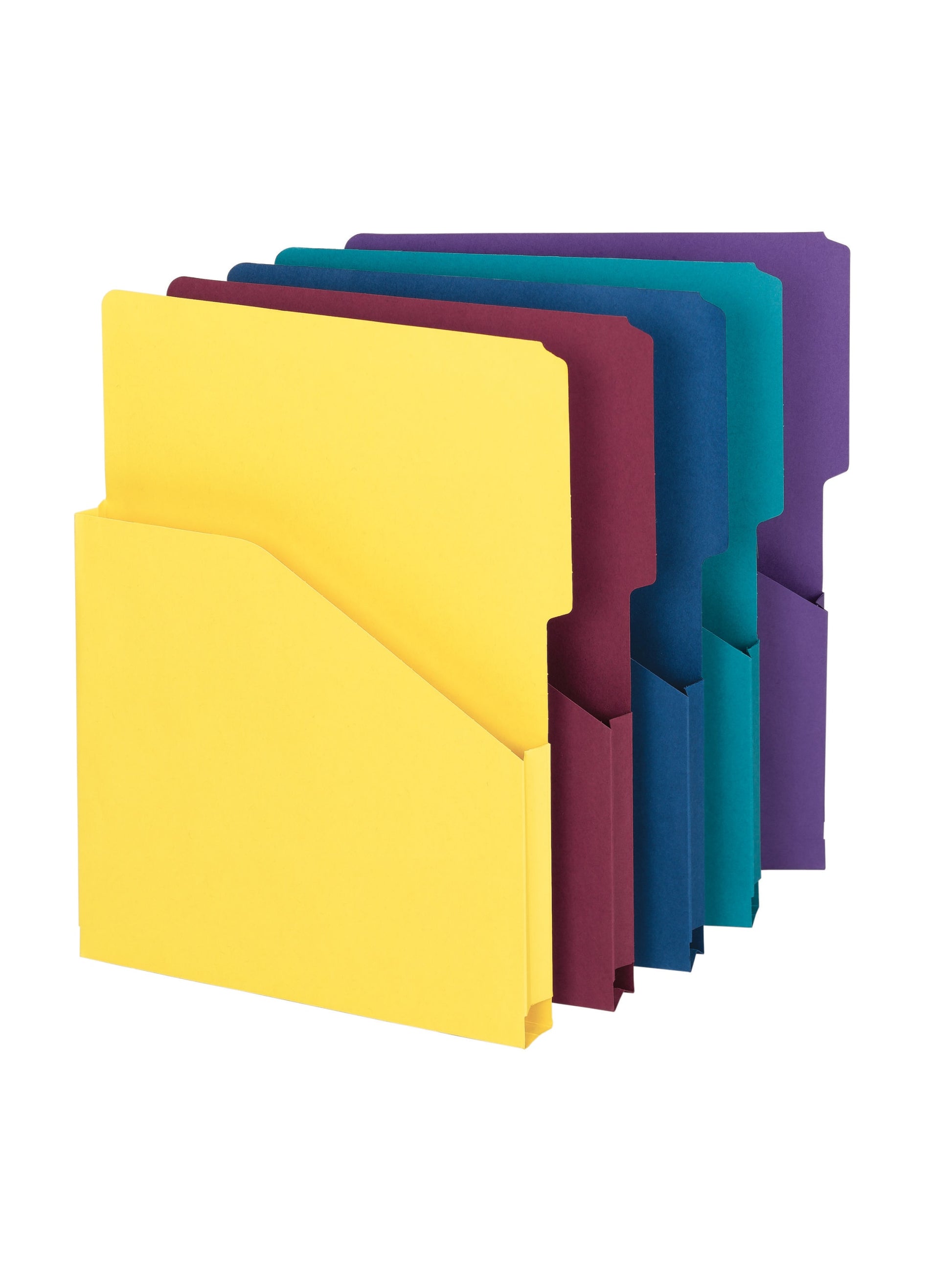 Slash-Style File Jackets, 1-Inch Expansion, 2/5-Cut Tab, Assorted Colors Color, Letter Size, Set of 1, 086486754453