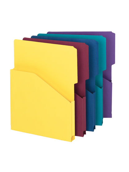 Slash-Style File Jackets, 1-Inch Expansion, 2/5-Cut Tab, Assorted Brights Color, Letter Size, Set of 1, 086486754453