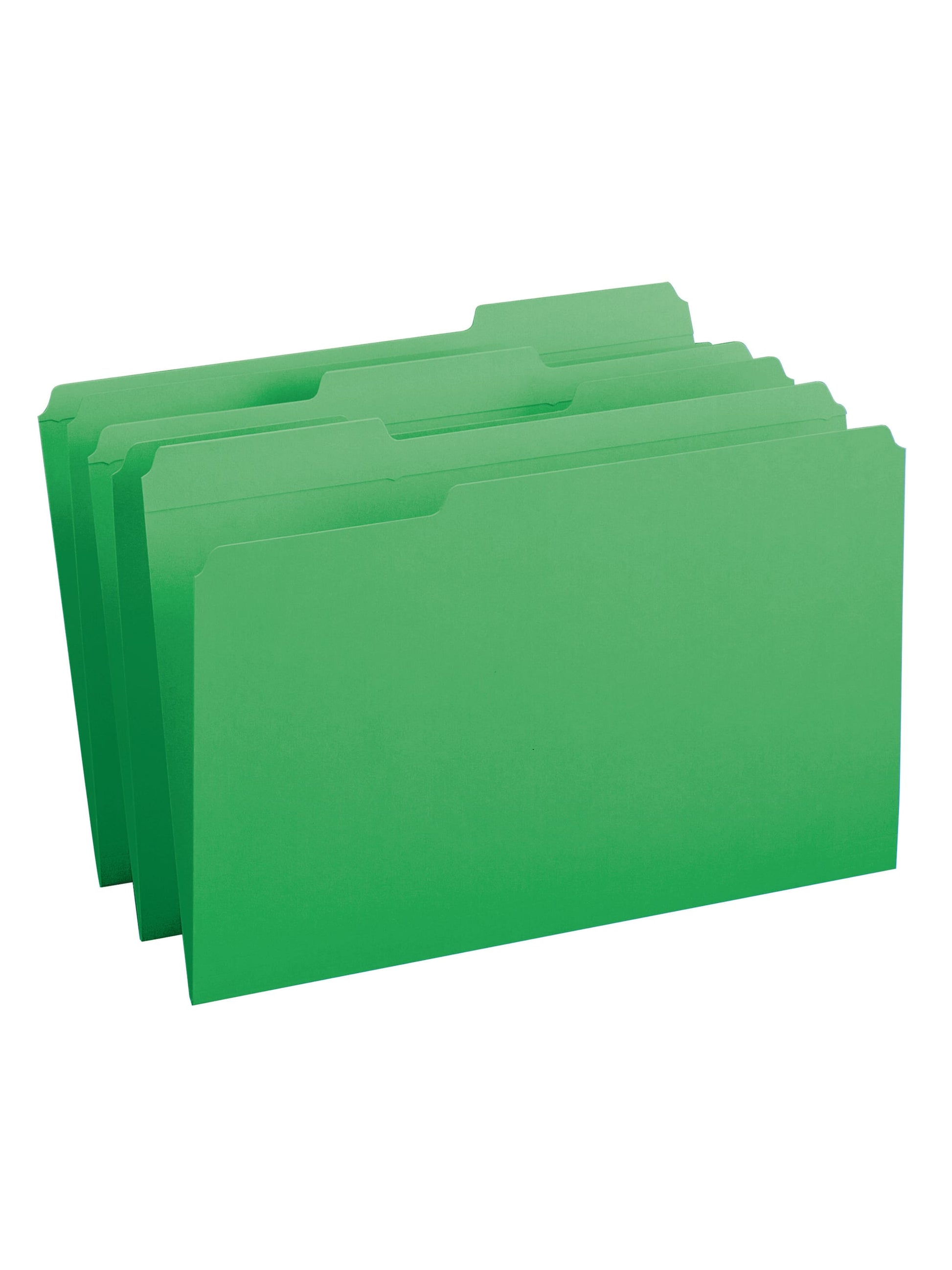 Reinforced Tab File Folders, 1/3-Cut Tab, Green Color, Legal Size, Set of 100, 086486171342
