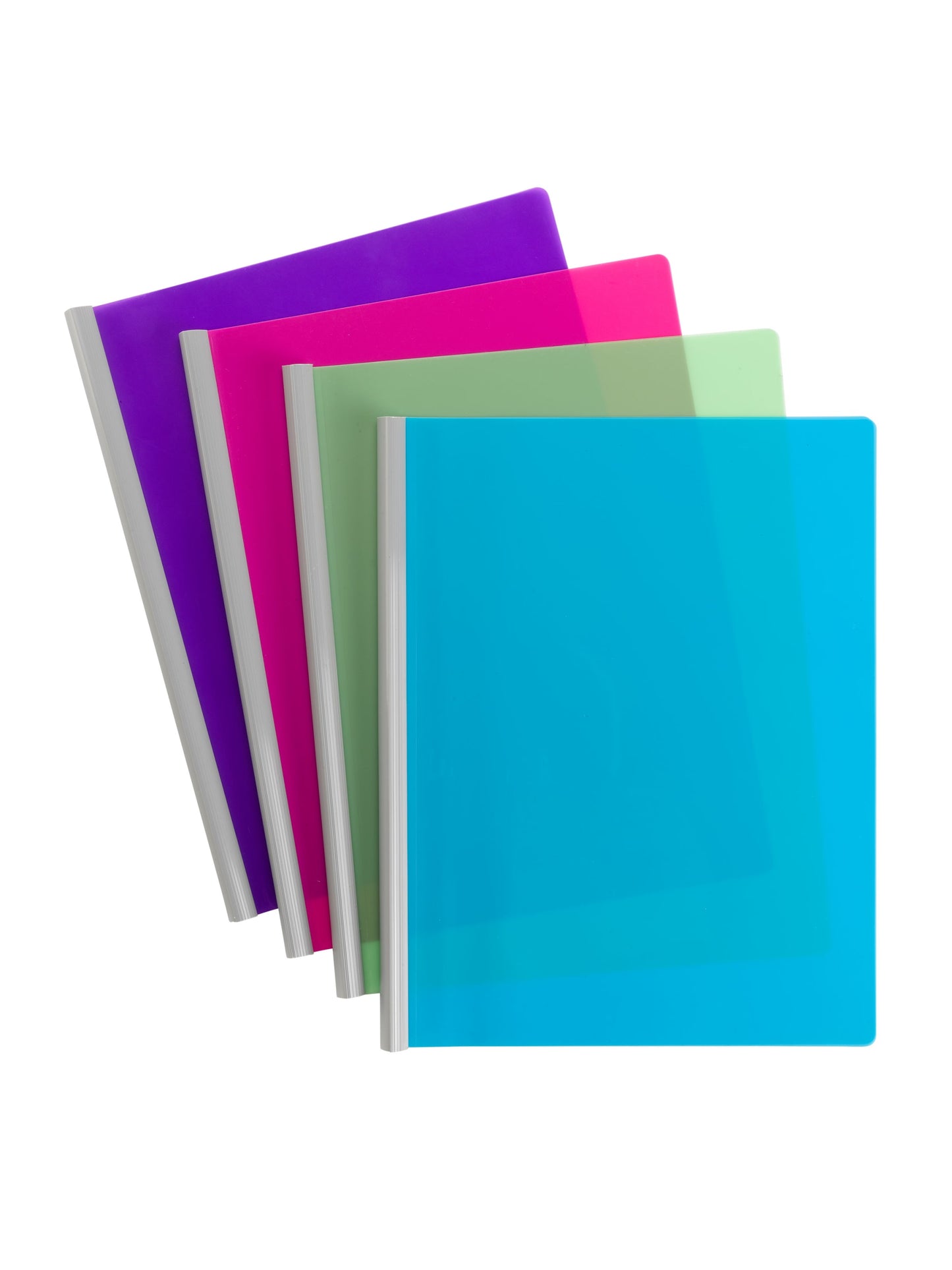 Poly Report Covers With Sliding Bar, Assorted Brights Color, Letter Size, Set of 1, 086486860499