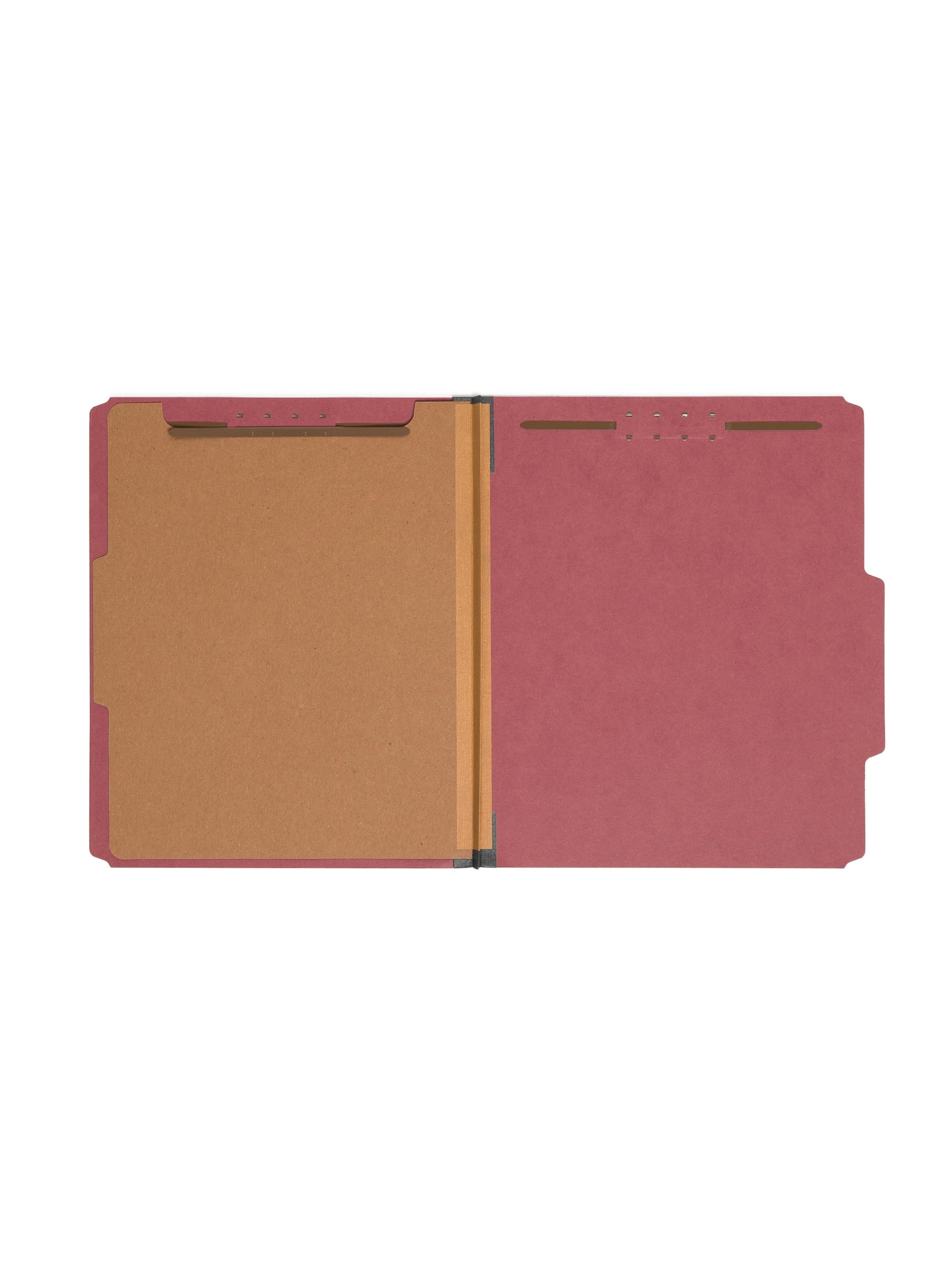 100% Recycled Value Pressboard Colored Classification Folders, 2/5 Cut Tab, 2 inch Expansion, 1 Divider, Red Color, Letter Size, Set of 10, 30086486211827