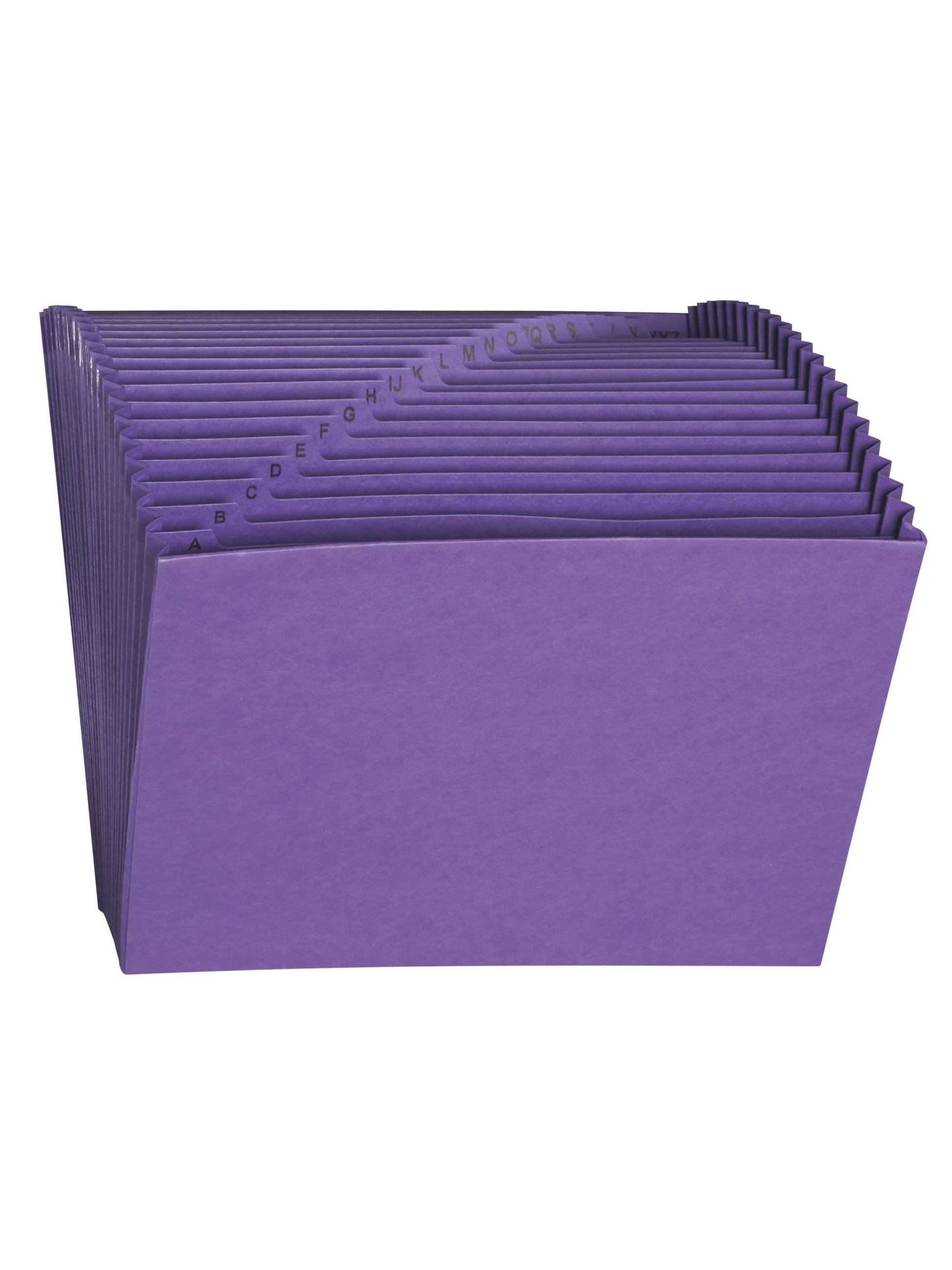 Colored Expanding Files, 21 Pockets, Alphabetic A-Z, Purple Color, Letter Size, Set of 1, 086486707213