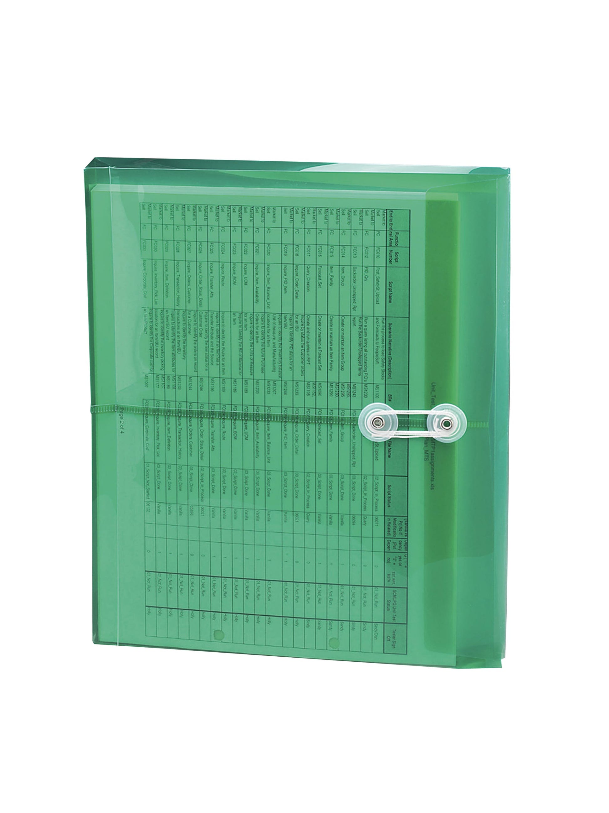 Side Load Poly Envelopes with String Tie Closure, 1-1/4 Inch Expansion, Green Color, Letter Size, Set of 1, 086486895231