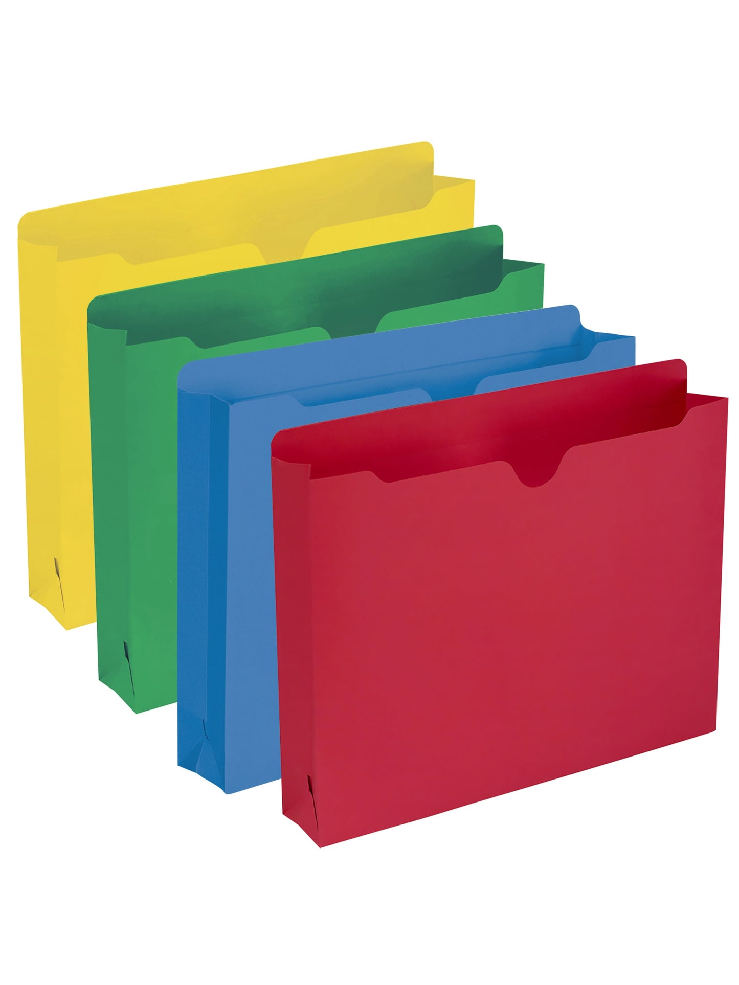 Colored File Jackets, Reinforced Straight-Cut Tab, 2 inch Expansion, Assorted Primaries Color, Letter Size, Set of 0, 30086486756731