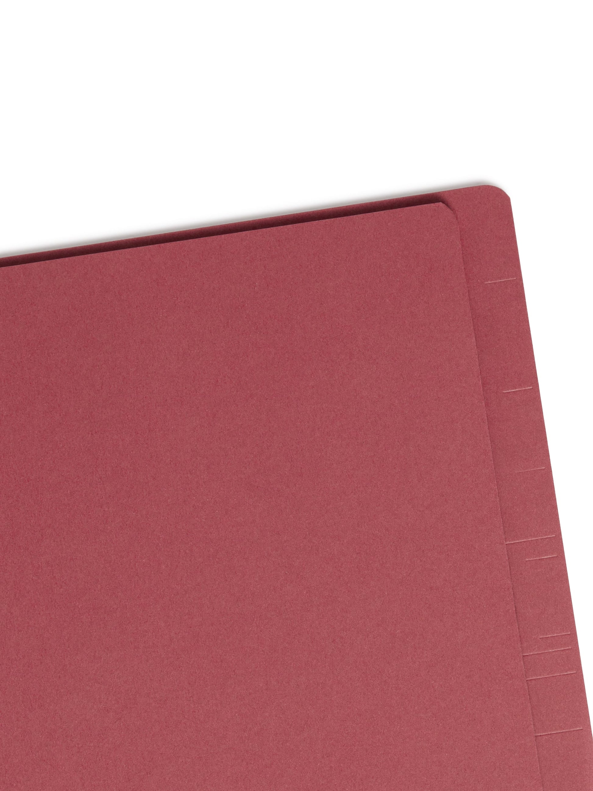 SafeSHIELD® Pressboard End Tab Classification File Folders, Straight-Cut Tab, 2 inch Expansion, 2 Divider, Bright Red Color, Legal Size, Set of 10, 30086486297838