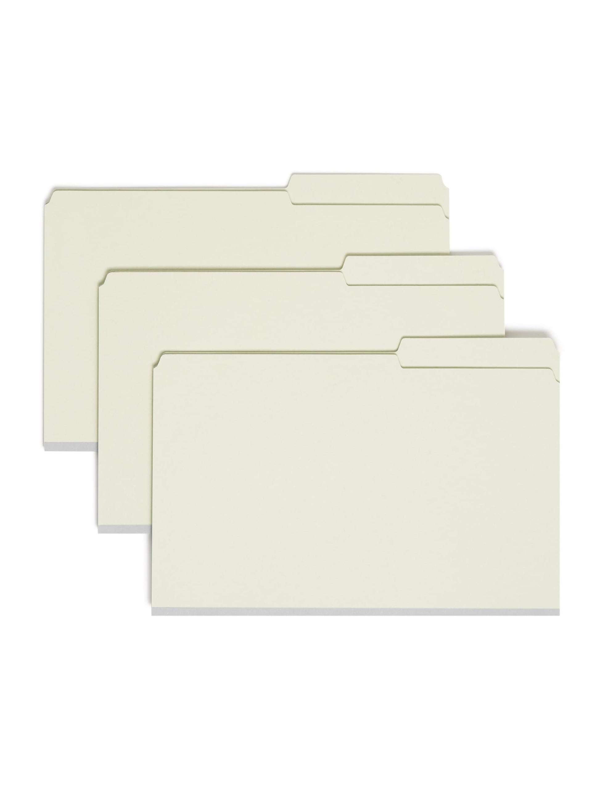 SafeSHIELD® Pressboard Fastener File Folders, 2 inch Expansion, 2/5-Cut Right Tab, Gray/Green Color, Legal Size, Set of 25, 086486199209