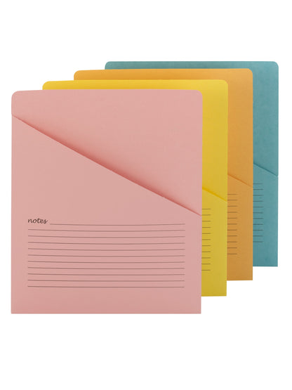 Organized Up® Notes File Jackets, Flat-No Expansion, Assorted Brights Color, Letter Size, Set of 1, 086486754279