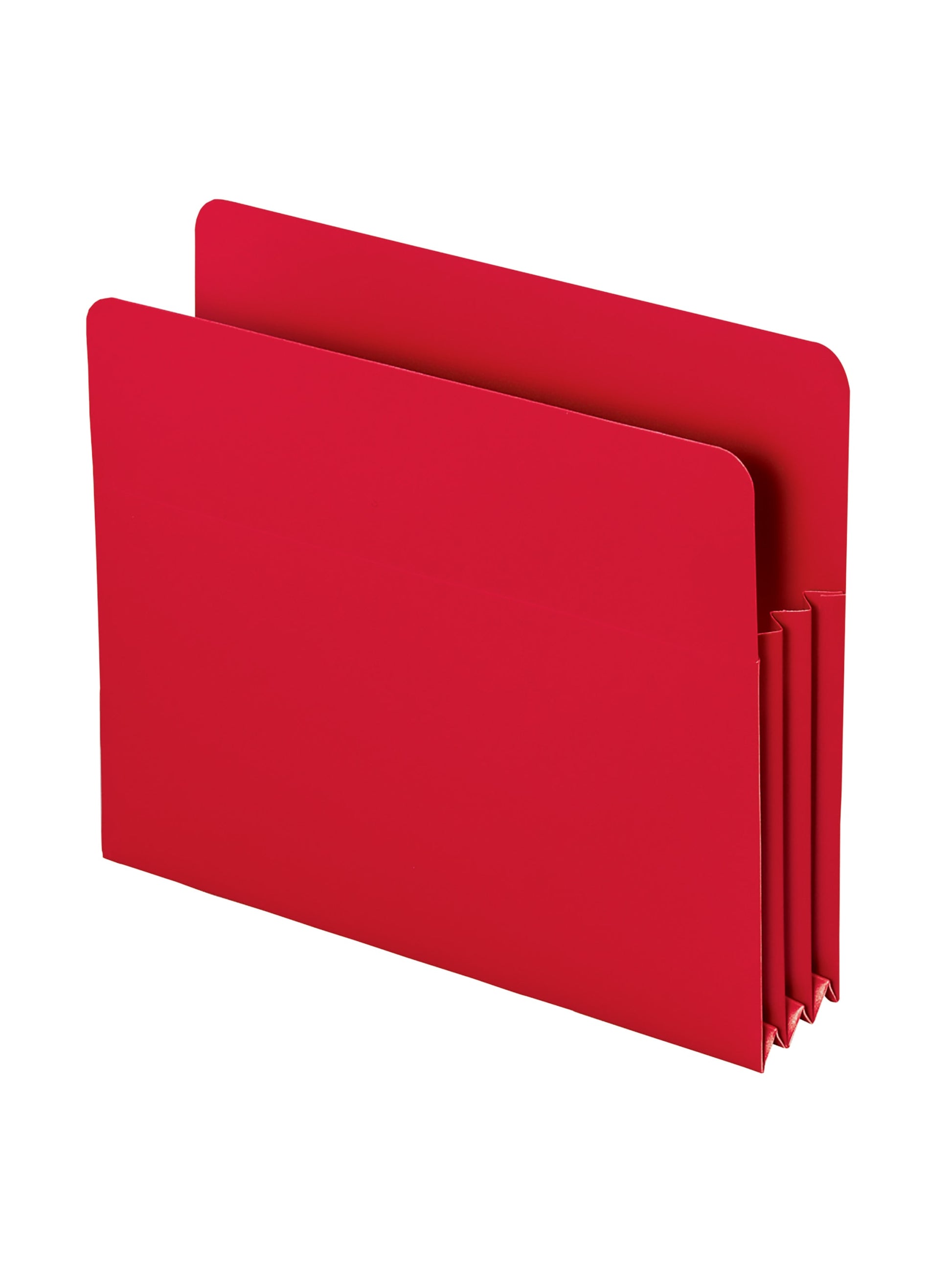 Poly File Pocket, 3-1/2-Inch Expansion, Straight-Cut Tab, Red Color, Letter Size, Set of 4, 086486735018