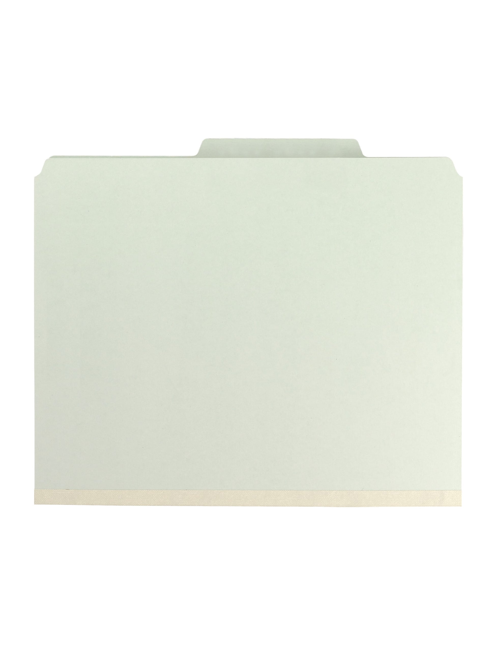 SafeSHIELD® Pressboard Classification File Folders, 2 Dividers, 2 inch Expansion, 2/5-Cut Tab, 60% Recycled , Gray/Green Color, Letter Size, Set of 20, 086486140744
