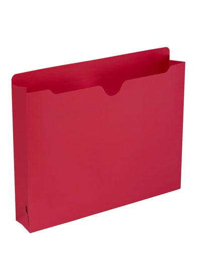 Colored File Jackets, Reinforced Straight-Cut Tab, 2 inch Expansion, Red Color, Letter Size, Set of 50, 30086486755697