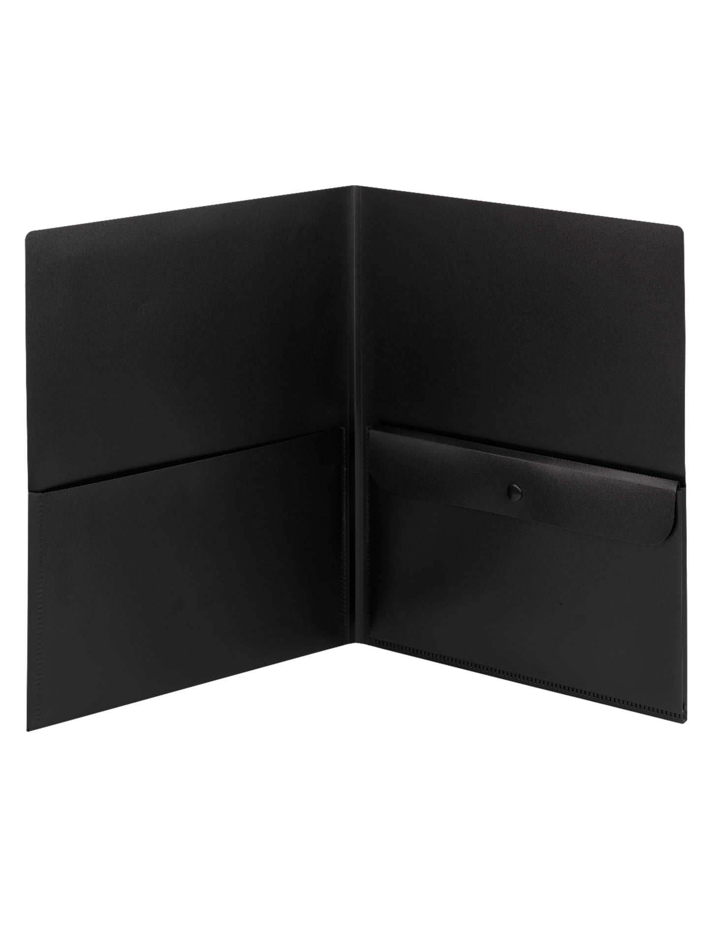 Poly Two-Pocket Folders with Security Pocket, Black Color, Letter Size, Set of 1, 086486877008
