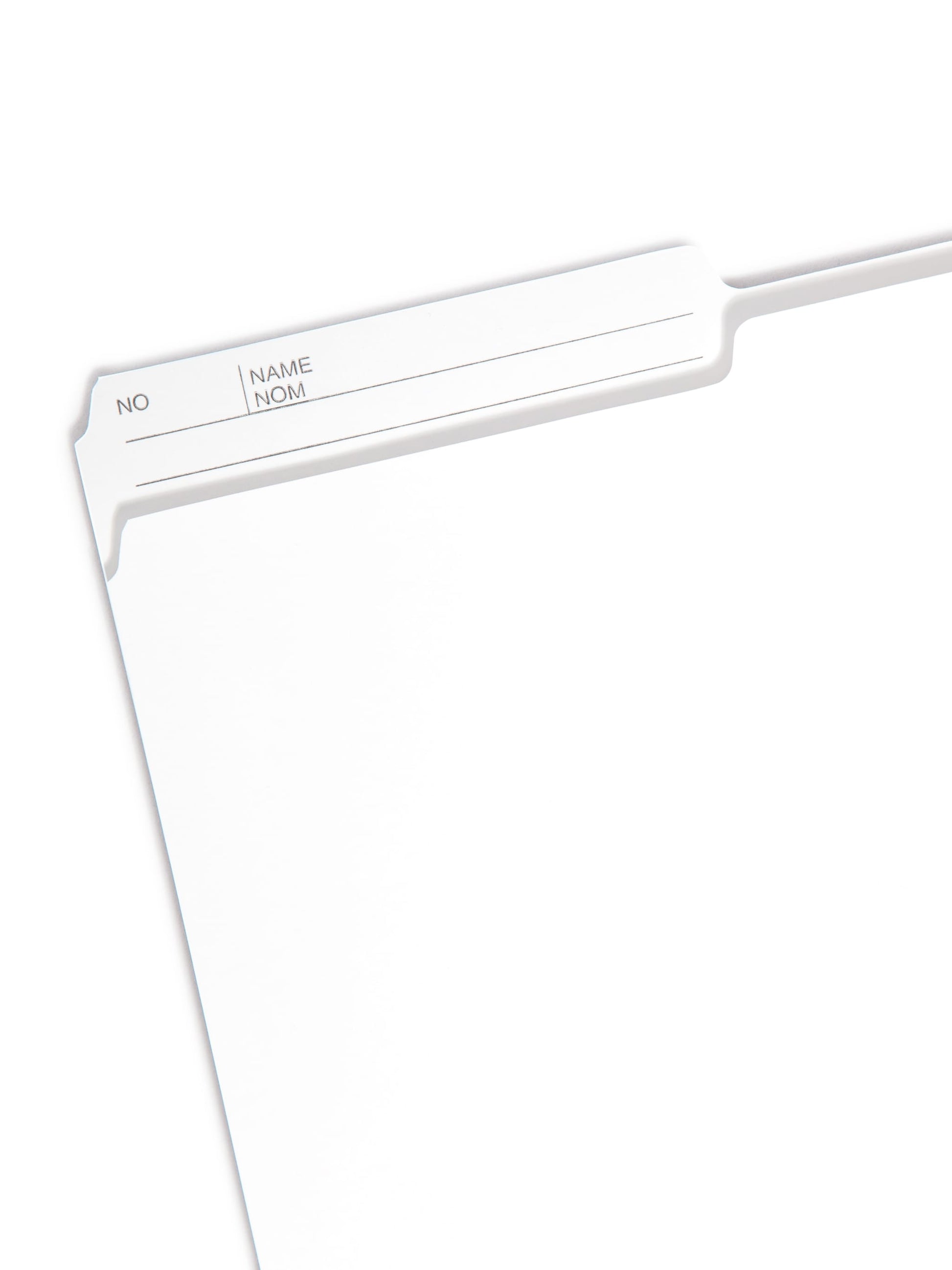 Reversible Printed Tab File Folders, 1/2-Cut Tab, 9 1/2 pt., Ivory Color, Letter Size, Set of 100, 086486101462