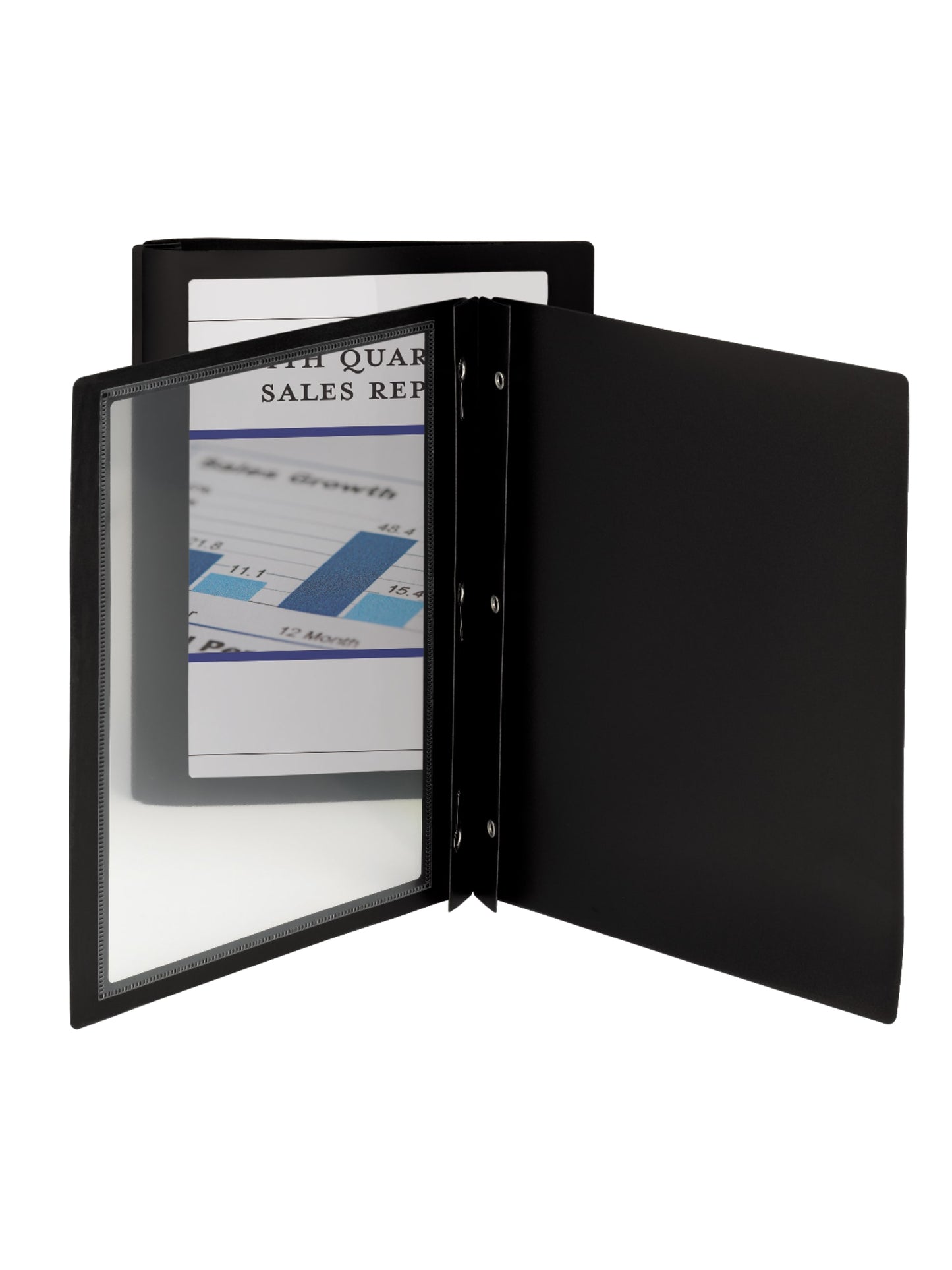 Frame View Report Covers, Three 1/2-Inch Side Fasteners, Black Color, Letter Size, Set of 1, 086486860208