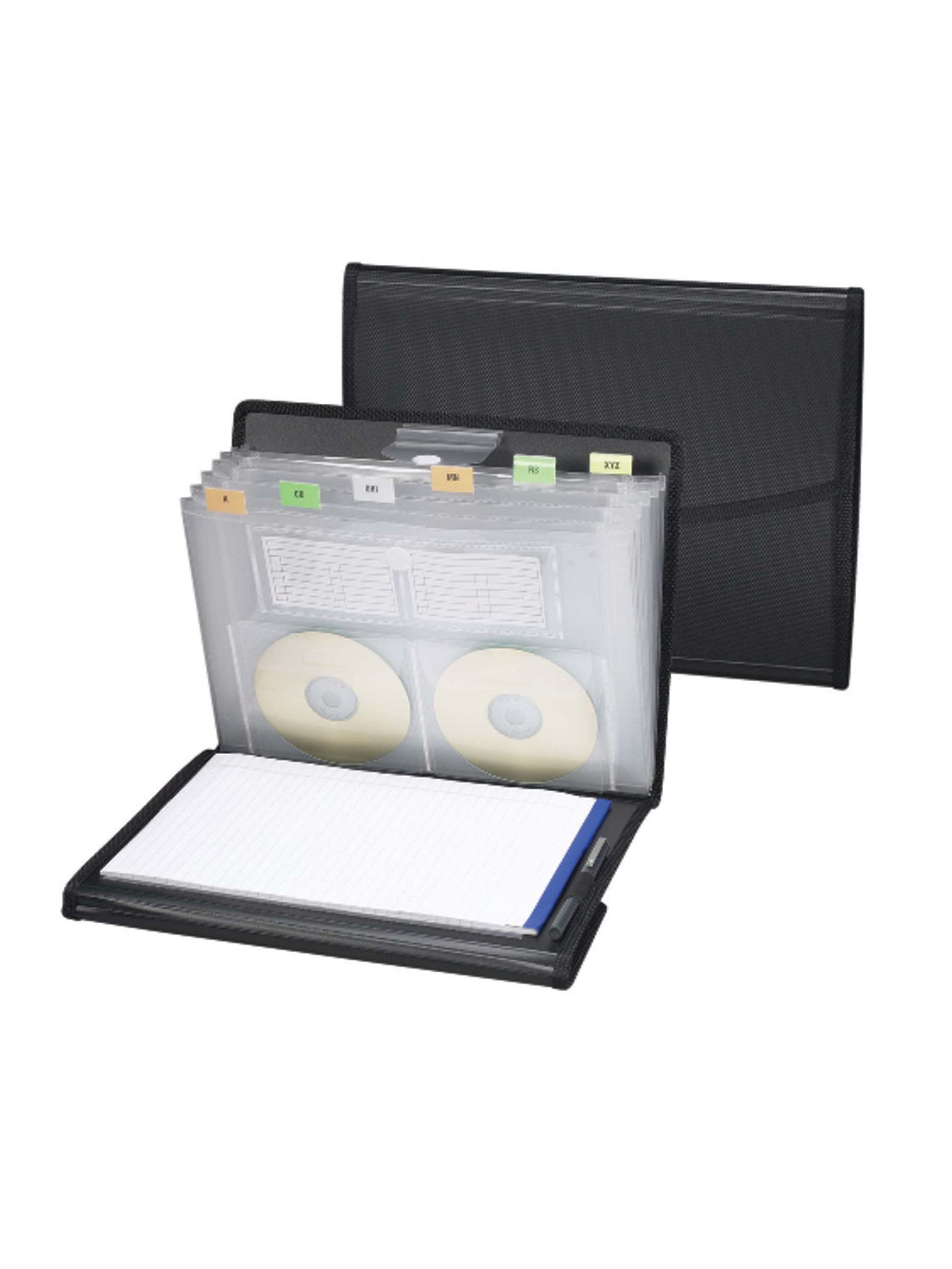 Pro Series II Pad Folios with Expanding File, 7 Pockets, Black Color, Letter Size, Set of 1, 086486858304