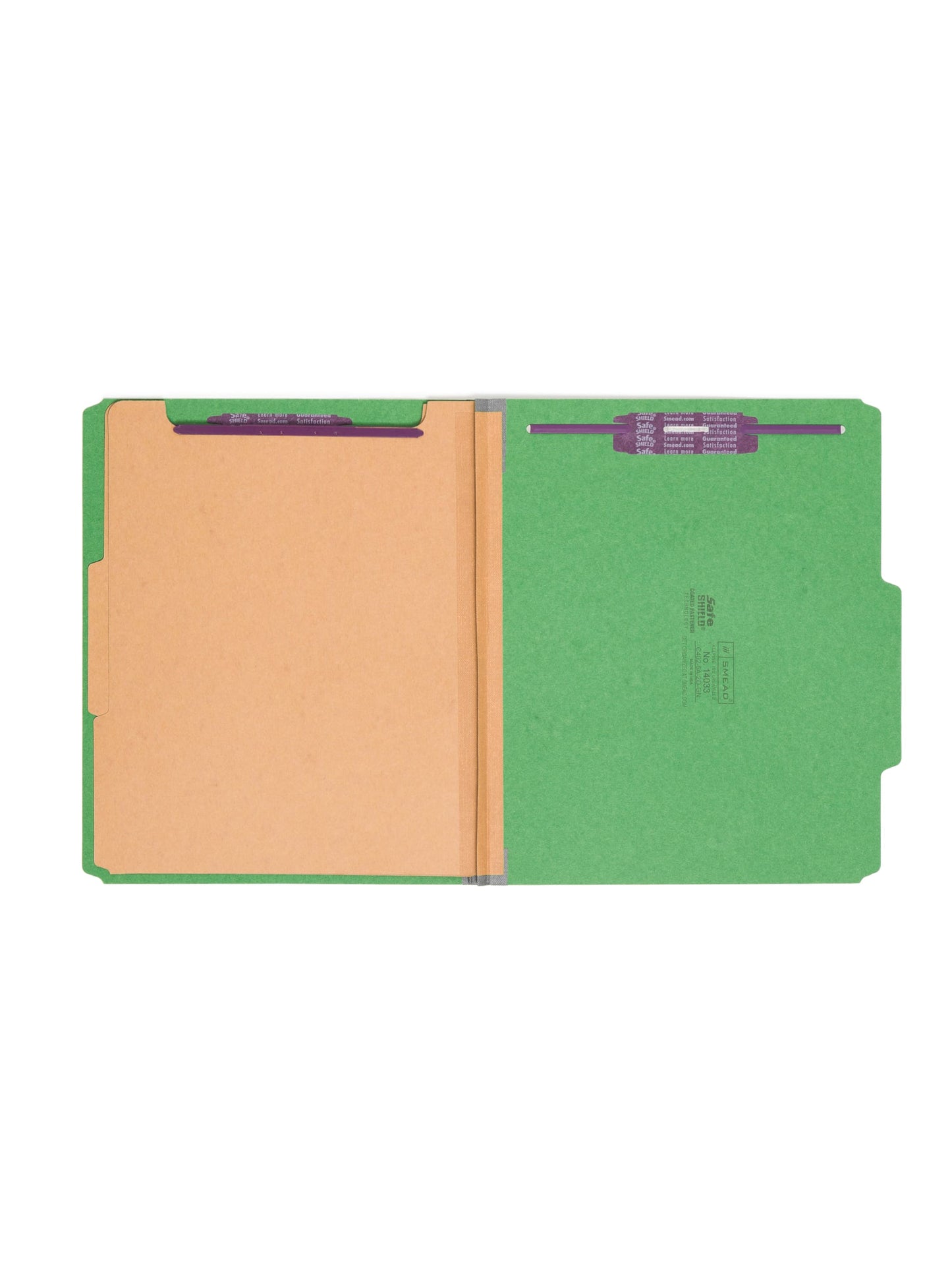 SafeSHIELD® Pressboard Classification File Folders, 2 Dividers, 2 inch Expansion, 2/5-Cut Tab, Green Color, Letter Size, Set of 0, 30086486140332