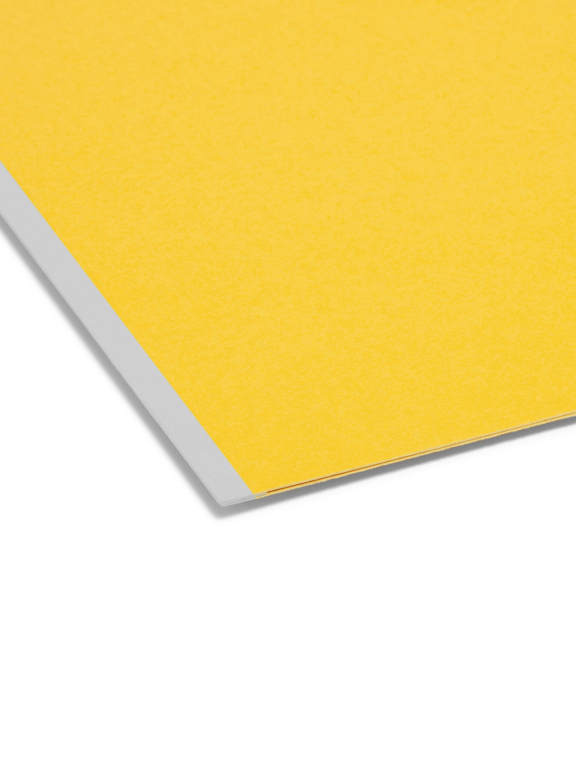 SafeSHIELD® Pressboard Fastener File Folders, 2 inch Expansion, 1/3-Cut Tab, Yellow Color, Legal Size, Set of 25, 086486199391